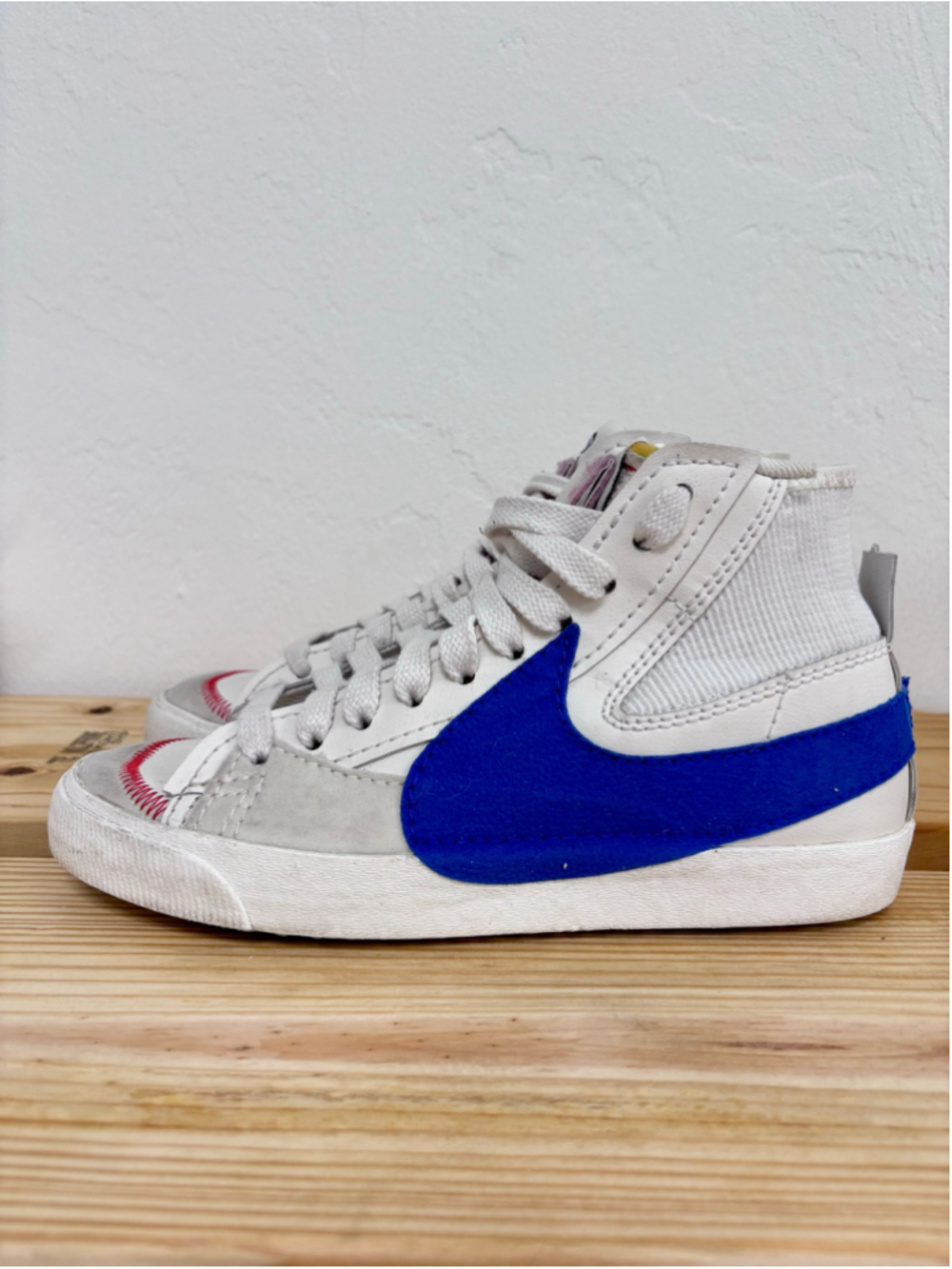 Men's Nike Blazer Mid '77 Jumbo Phantom Old Royal Sneakers Size 9 White Blue